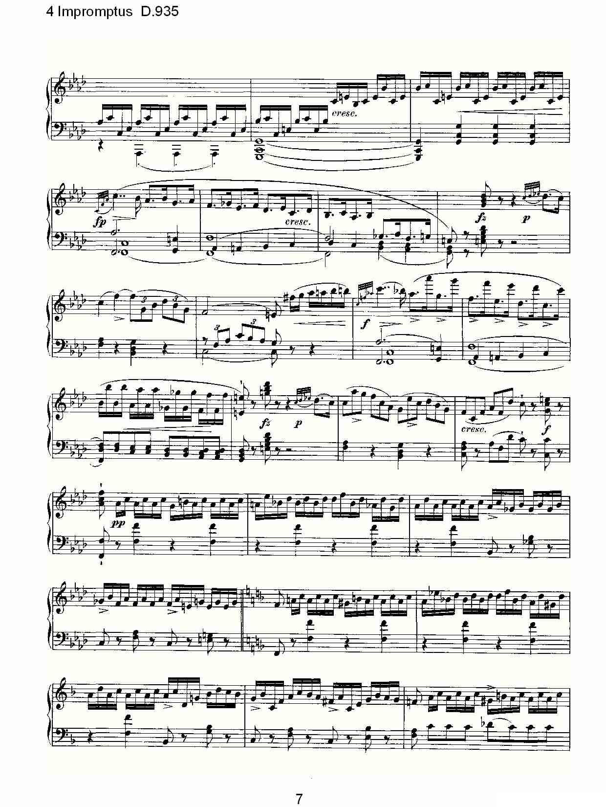 4 Impromptus D.935（4人即兴演奏D.935）钢琴曲谱（图7）