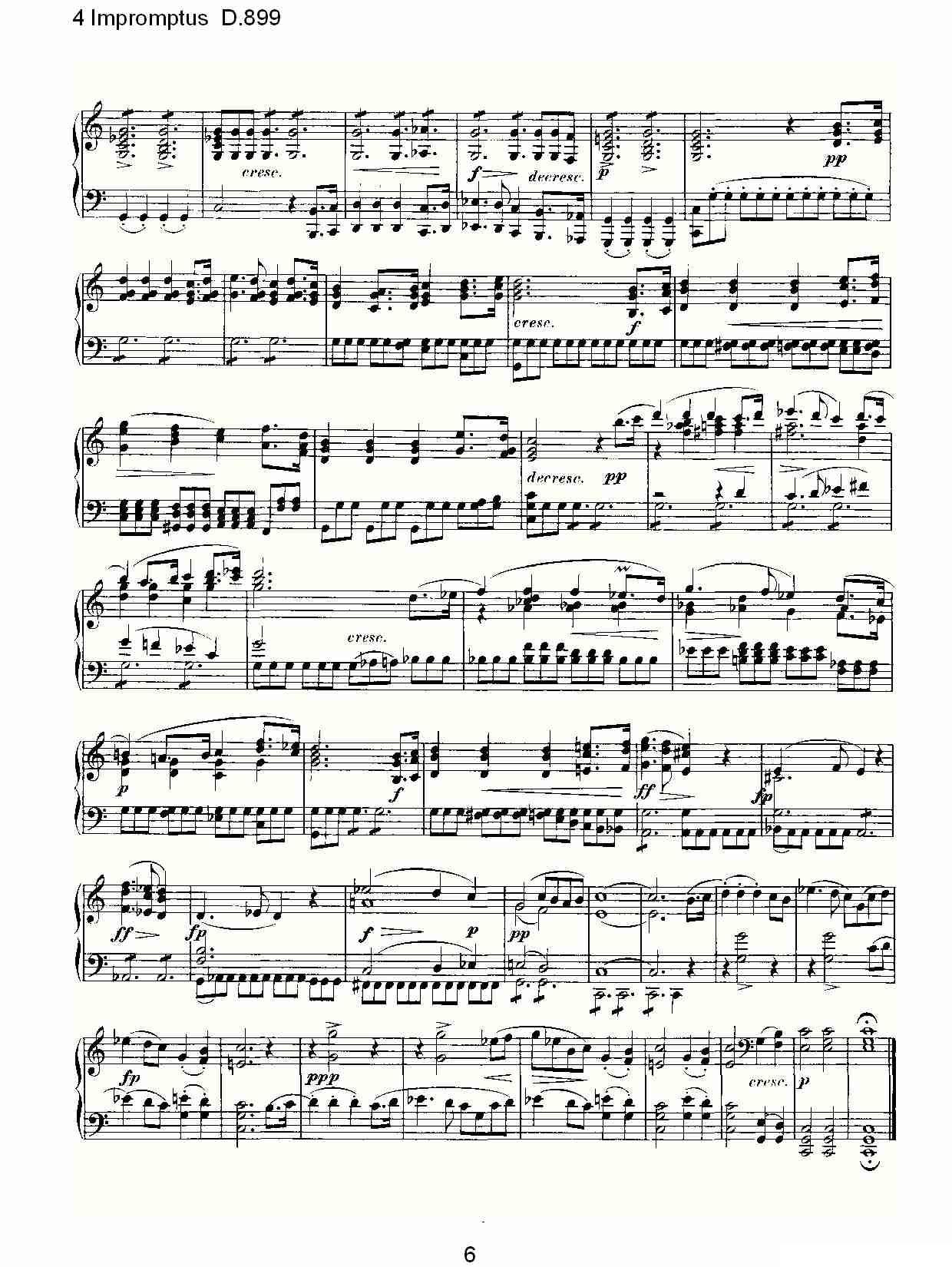 4 Impromptus D.899（4人即兴演奏 D.899）钢琴曲谱（图6）