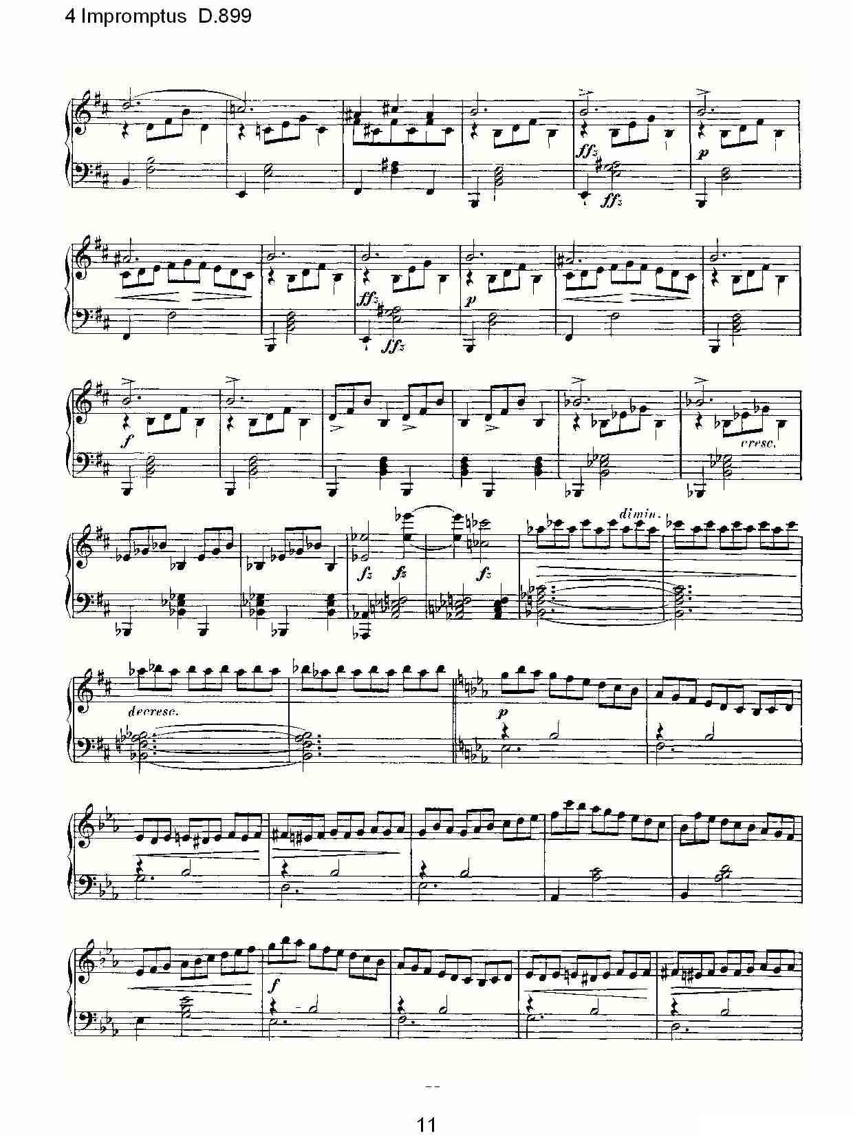 4 Impromptus D.899（4人即兴演奏 D.899）钢琴曲谱（图11）