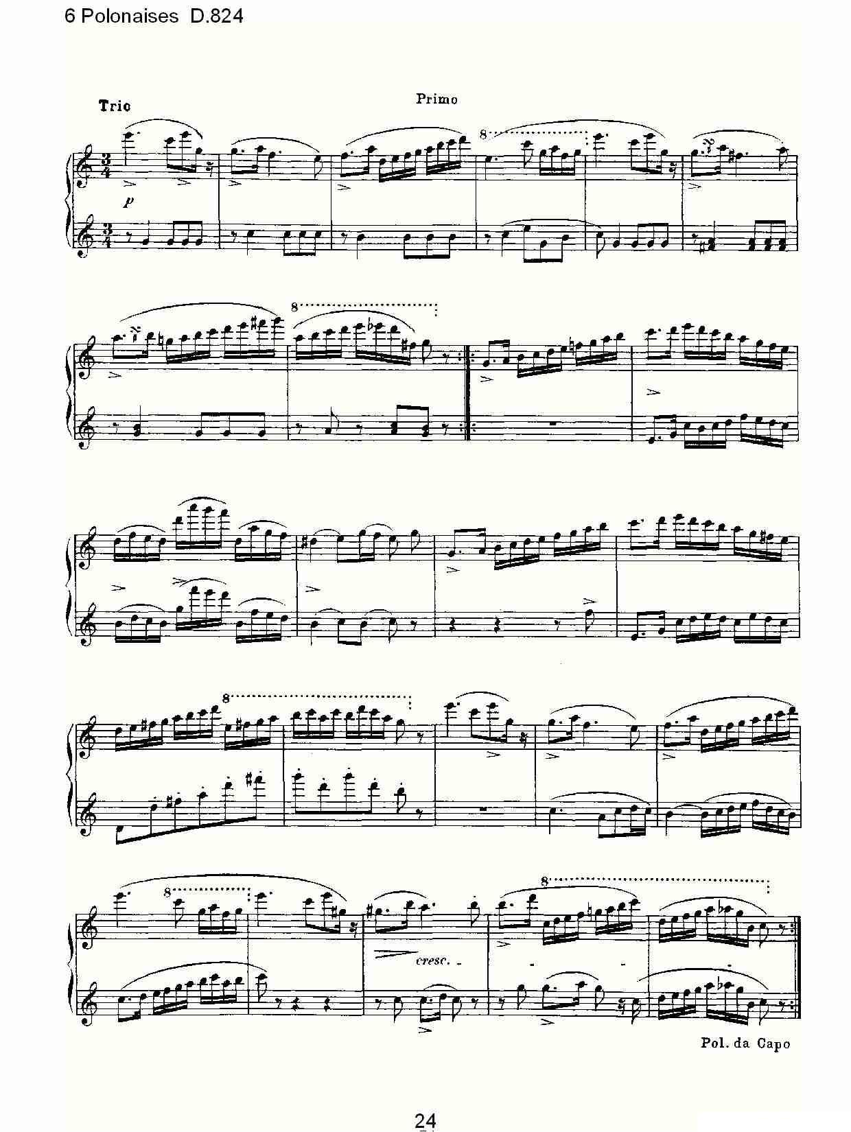 6 Polonaises D.824（6波罗乃兹舞曲 D.824）钢琴曲谱（图24）