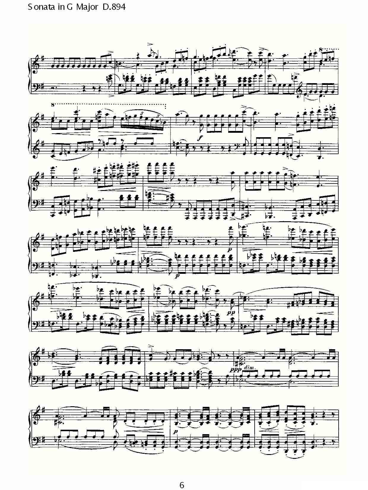 Sonata in G Major D.894（G大调奏鸣曲 D.894）钢琴曲谱（图6）