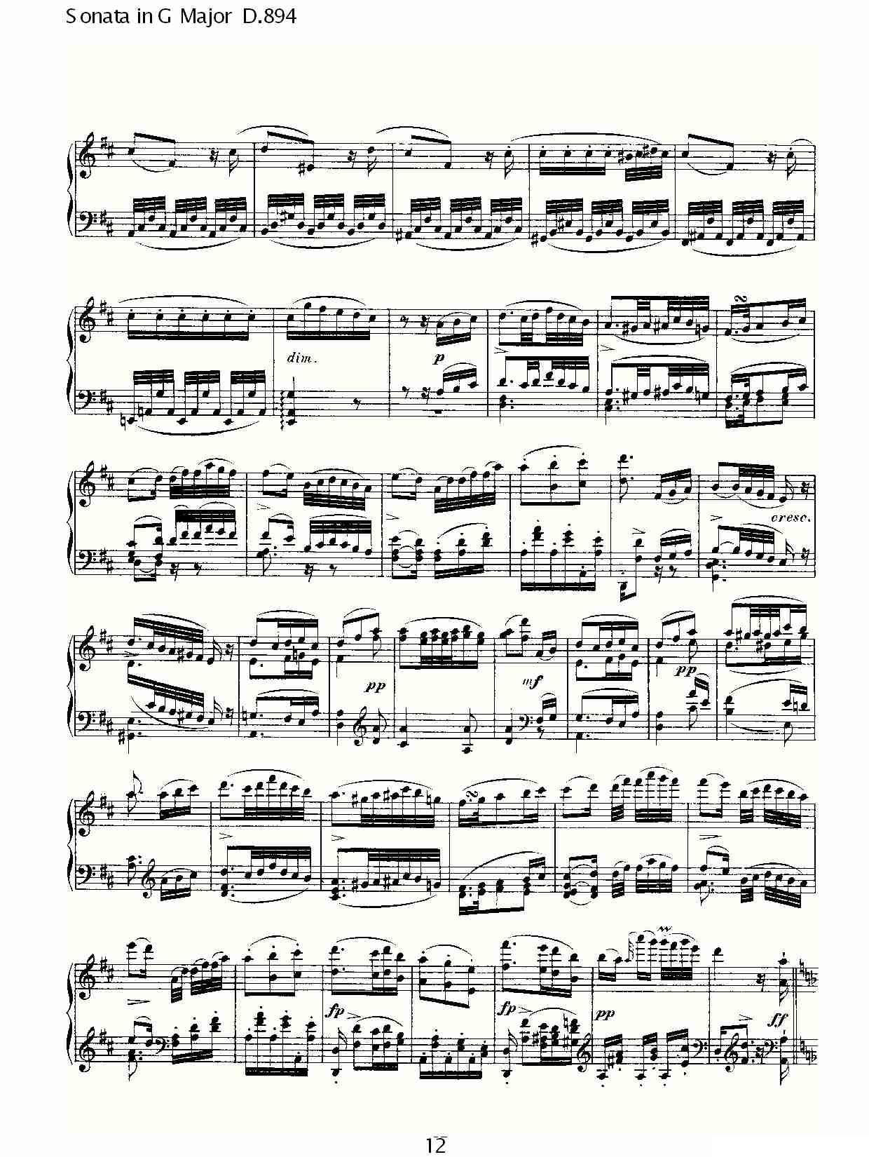 Sonata in G Major D.894（G大调奏鸣曲 D.894）钢琴曲谱（图12）