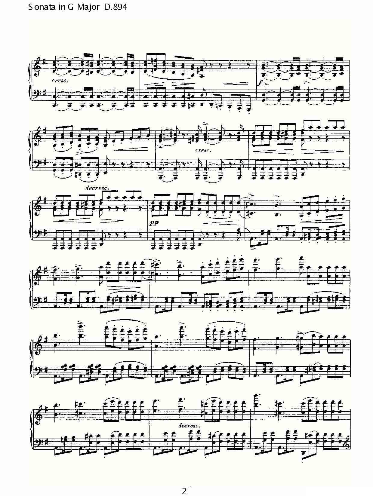 Sonata in G Major D.894（G大调奏鸣曲 D.894）钢琴曲谱（图2）