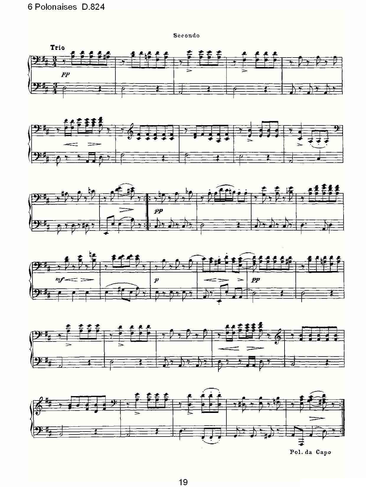 6 Polonaises D.824（6波罗乃兹舞曲 D.824）钢琴曲谱（图19）