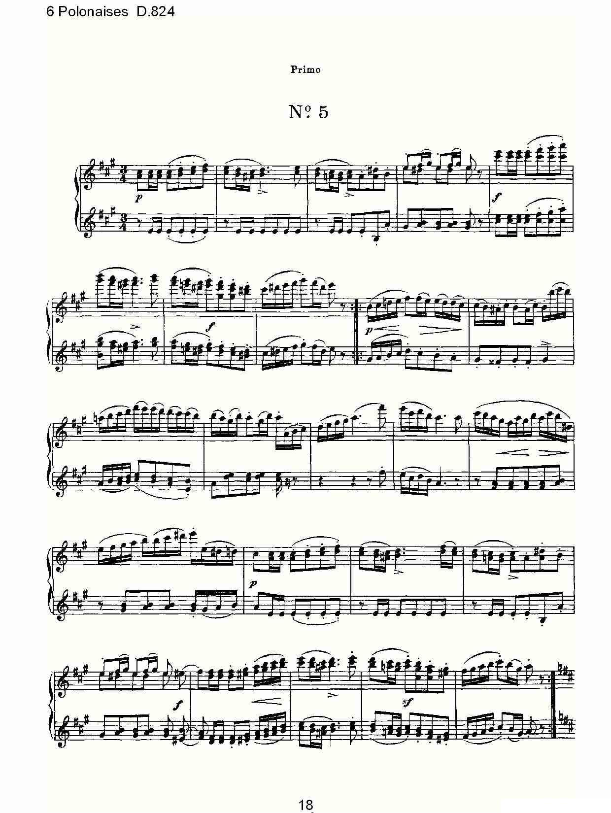 6 Polonaises D.824（6波罗乃兹舞曲 D.824）钢琴曲谱（图18）