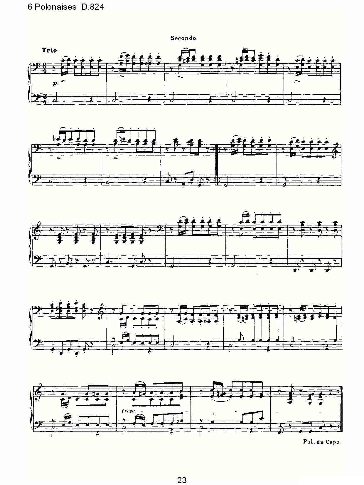 6 Polonaises D.824（6波罗乃兹舞曲 D.824）钢琴曲谱（图23）