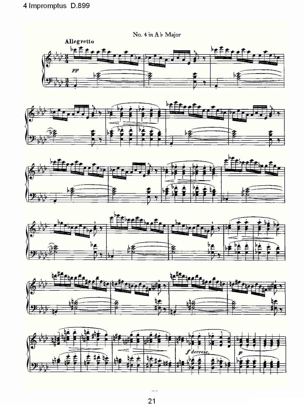 4 Impromptus D.899（4人即兴演奏 D.899）钢琴曲谱（图21）