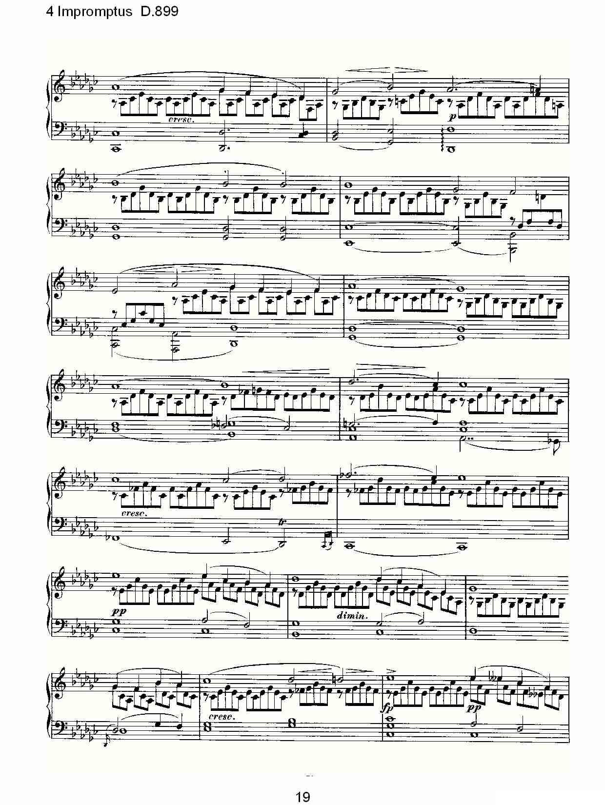 4 Impromptus D.899（4人即兴演奏 D.899）钢琴曲谱（图19）