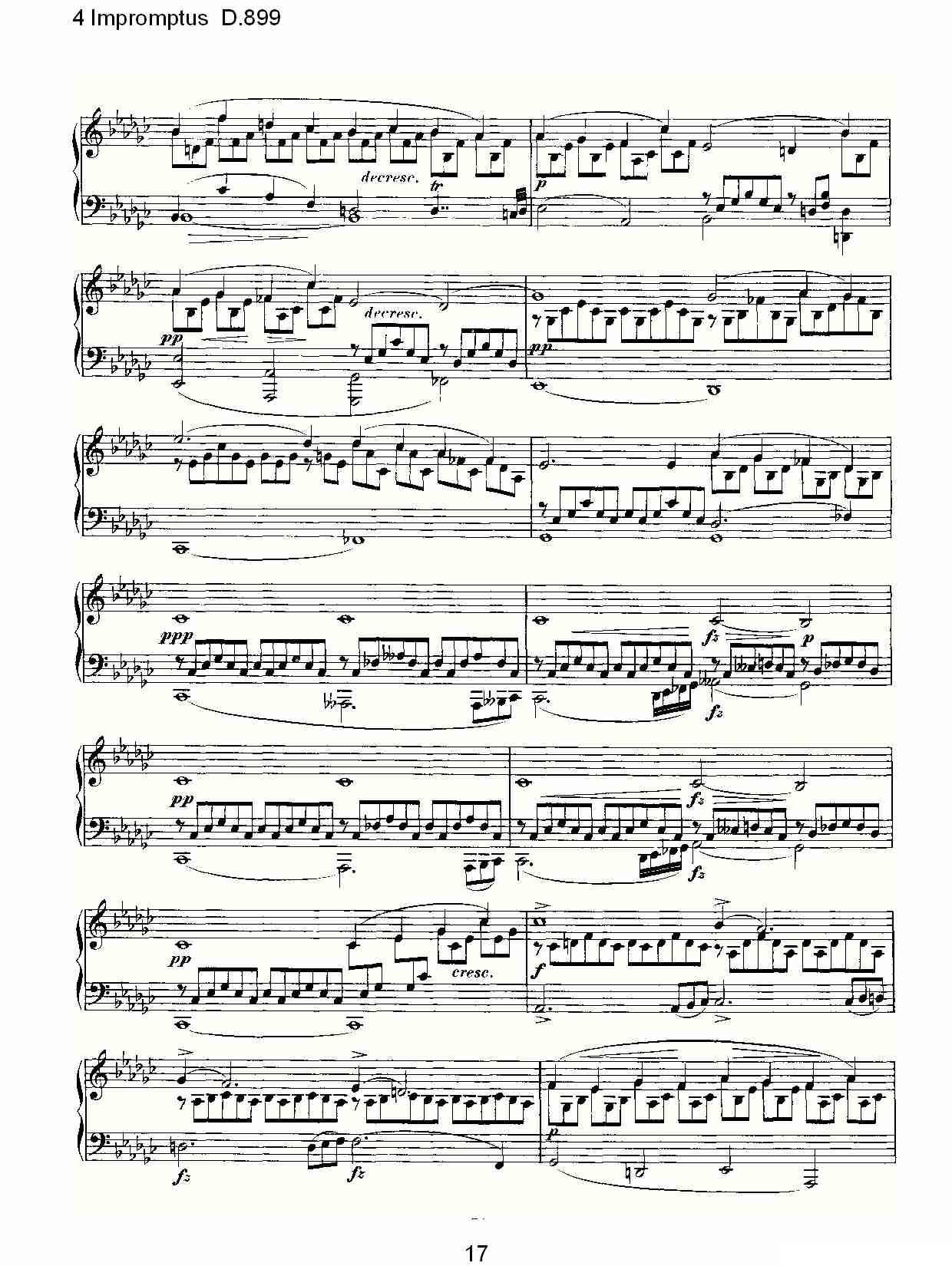 4 Impromptus D.899（4人即兴演奏 D.899）钢琴曲谱（图17）