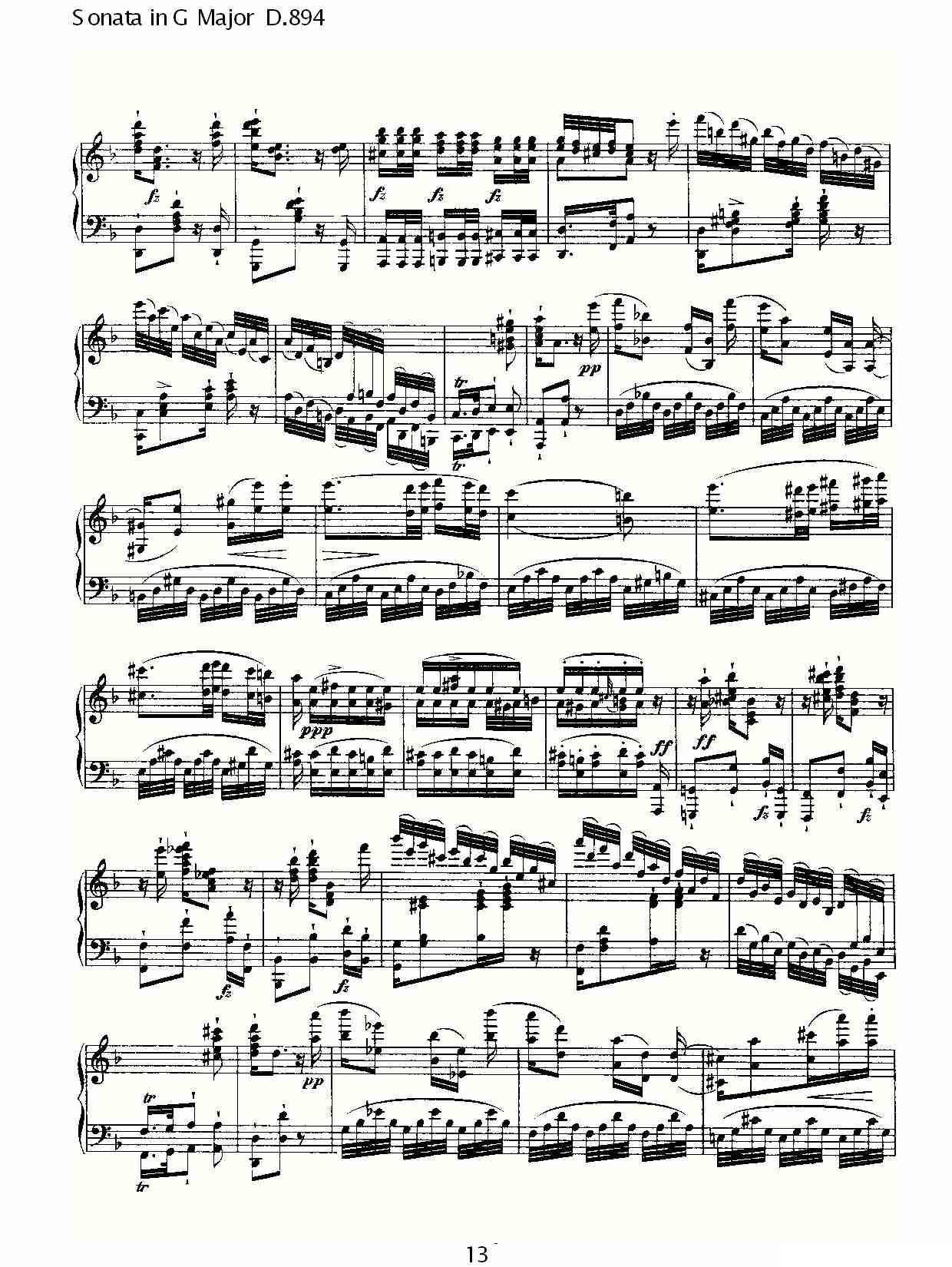 Sonata in G Major D.894（G大调奏鸣曲 D.894）钢琴曲谱（图13）
