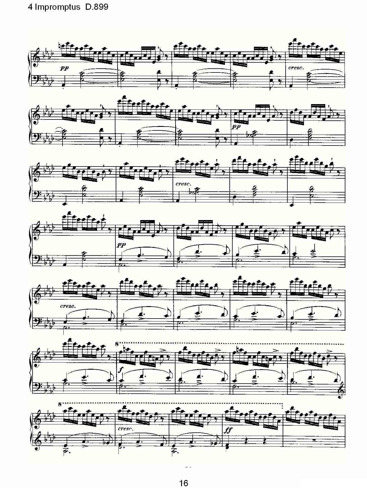 4 Impromptus D.899（4人即兴演奏 D.899）钢琴曲谱（图16）