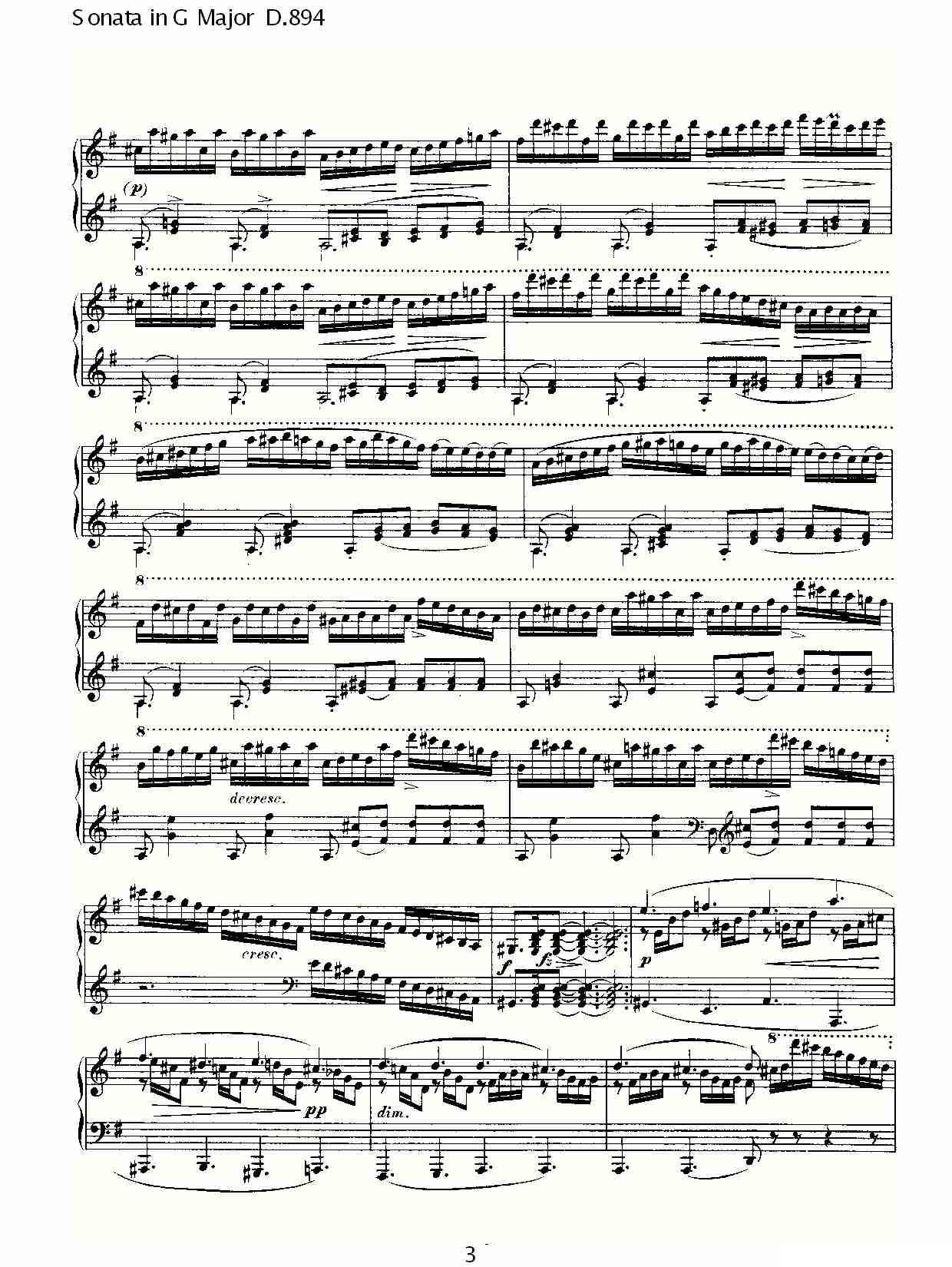 Sonata in G Major D.894（G大调奏鸣曲 D.894）钢琴曲谱（图3）