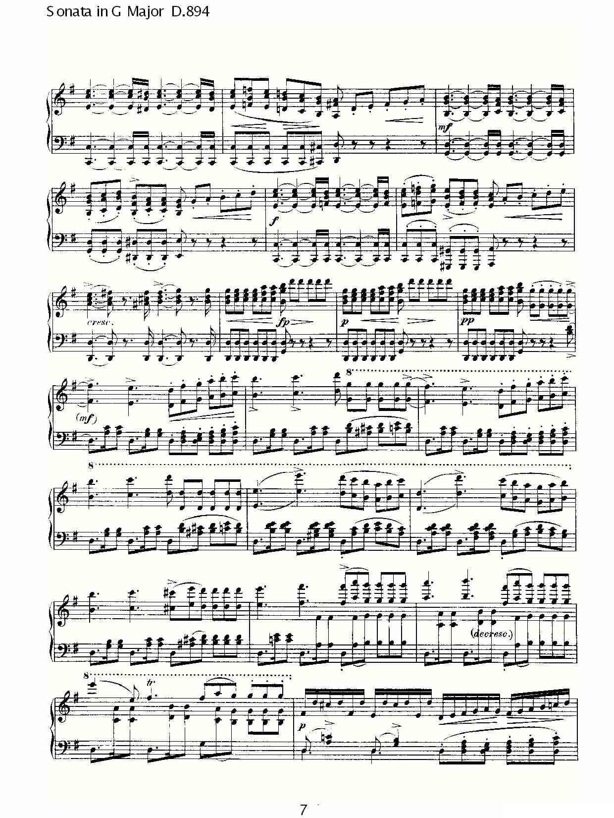 Sonata in G Major D.894（G大调奏鸣曲 D.894）钢琴曲谱（图7）