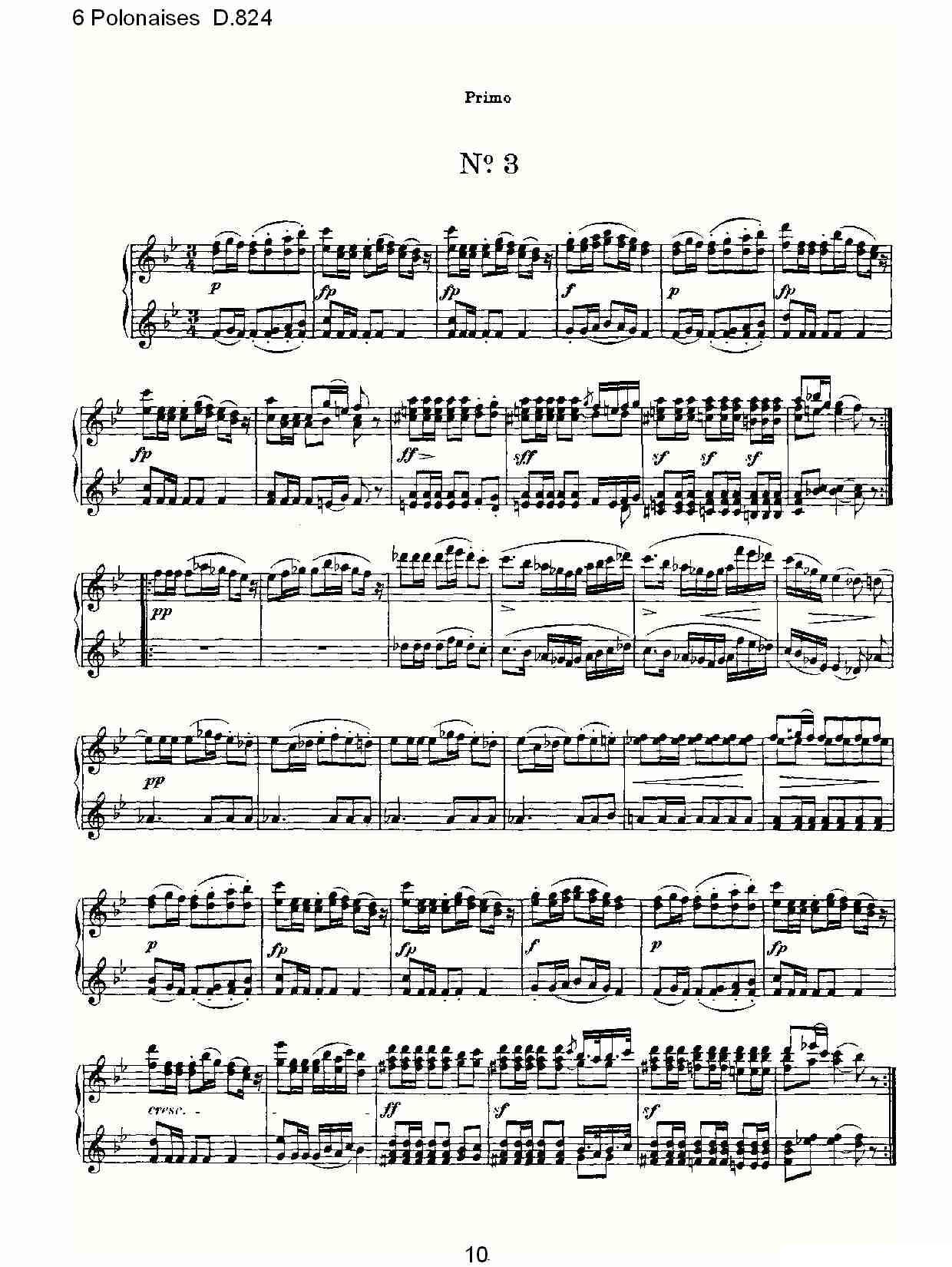 6 Polonaises D.824（6波罗乃兹舞曲 D.824）钢琴曲谱（图10）