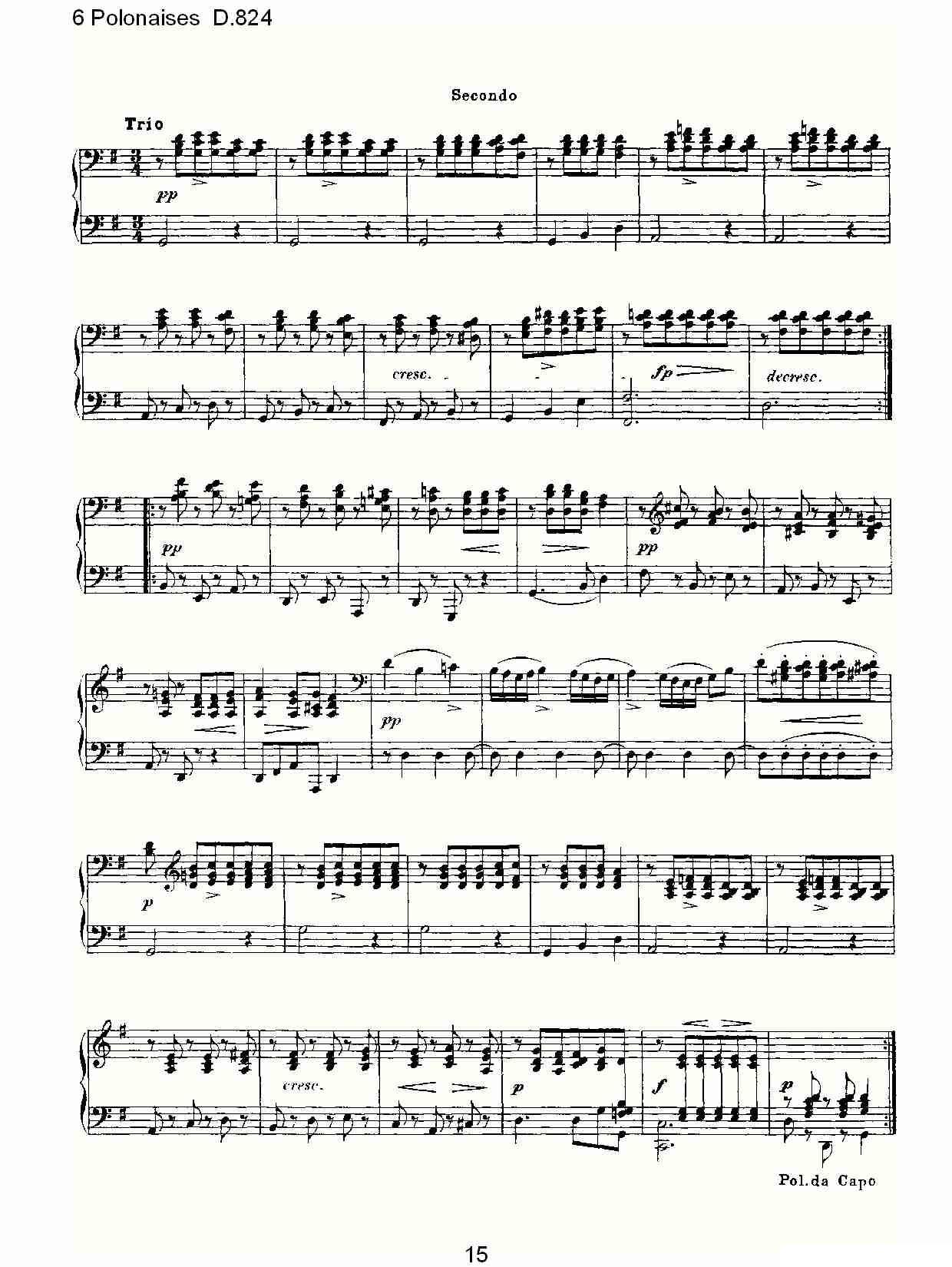 6 Polonaises D.824（6波罗乃兹舞曲 D.824）钢琴曲谱（图15）