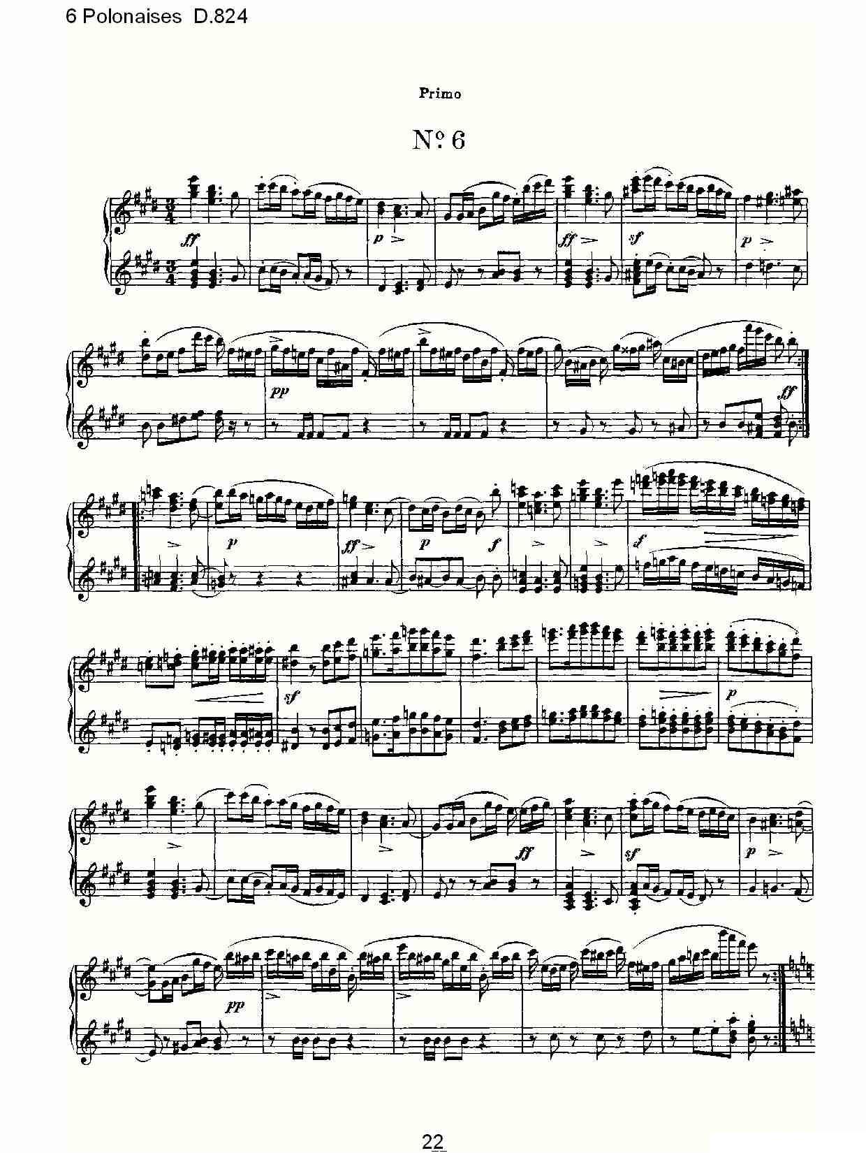 6 Polonaises D.824（6波罗乃兹舞曲 D.824）钢琴曲谱（图22）