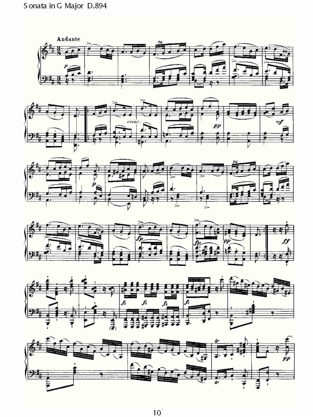 Sonata in G Major D.894（G大调奏鸣曲 D.894）钢琴曲谱（图10）