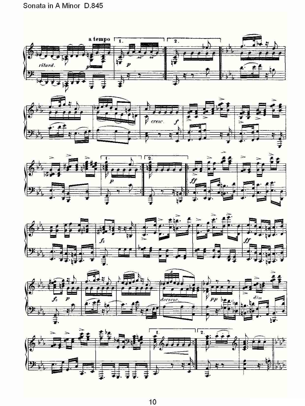 Sonata in A Minor D.845（A小调奏鸣曲 D.845）钢琴曲谱（图10）