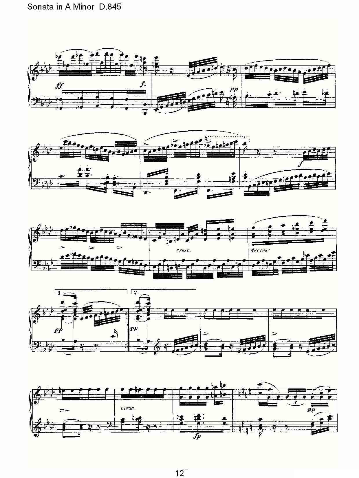 Sonata in A Minor D.845（A小调奏鸣曲 D.845）钢琴曲谱（图12）