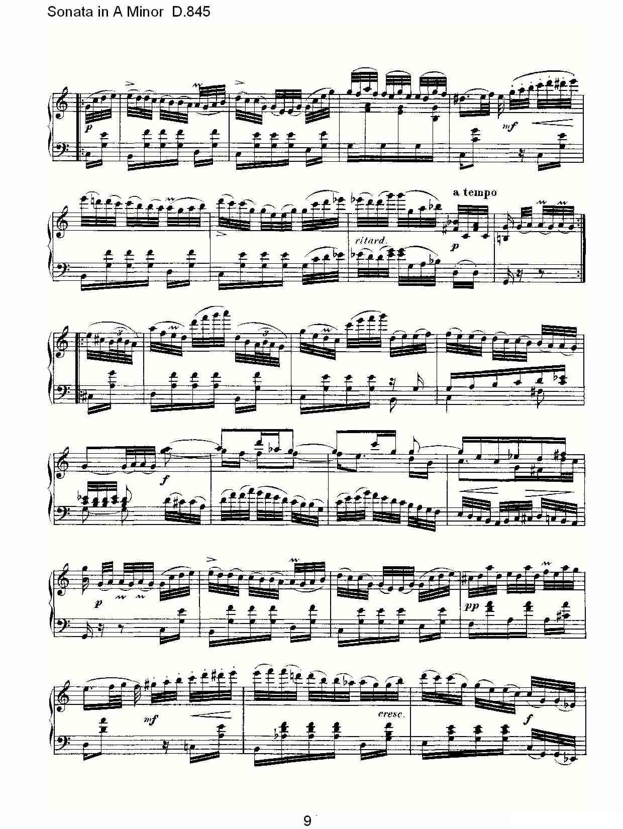 Sonata in A Minor D.845（A小调奏鸣曲 D.845）钢琴曲谱（图9）