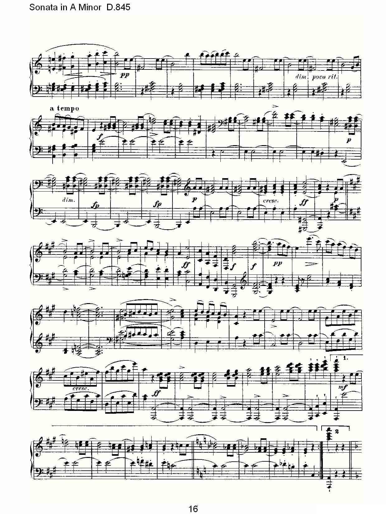 Sonata in A Minor D.845（A小调奏鸣曲 D.845）钢琴曲谱（图16）