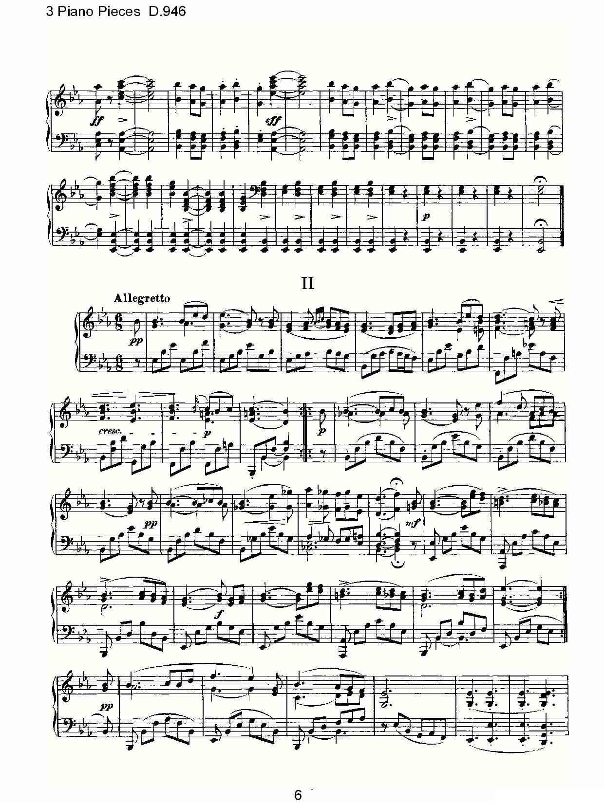 3 Piano Pieces D.946（钢琴三联奏D.946）钢琴曲谱（图6）