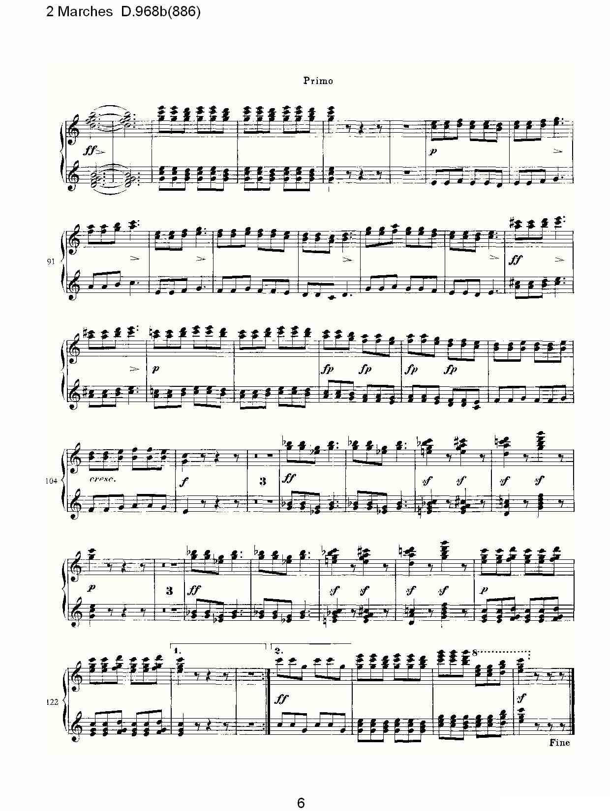2 Marches D.968b（886 [2进行曲 D.968]）钢琴曲谱（图6）