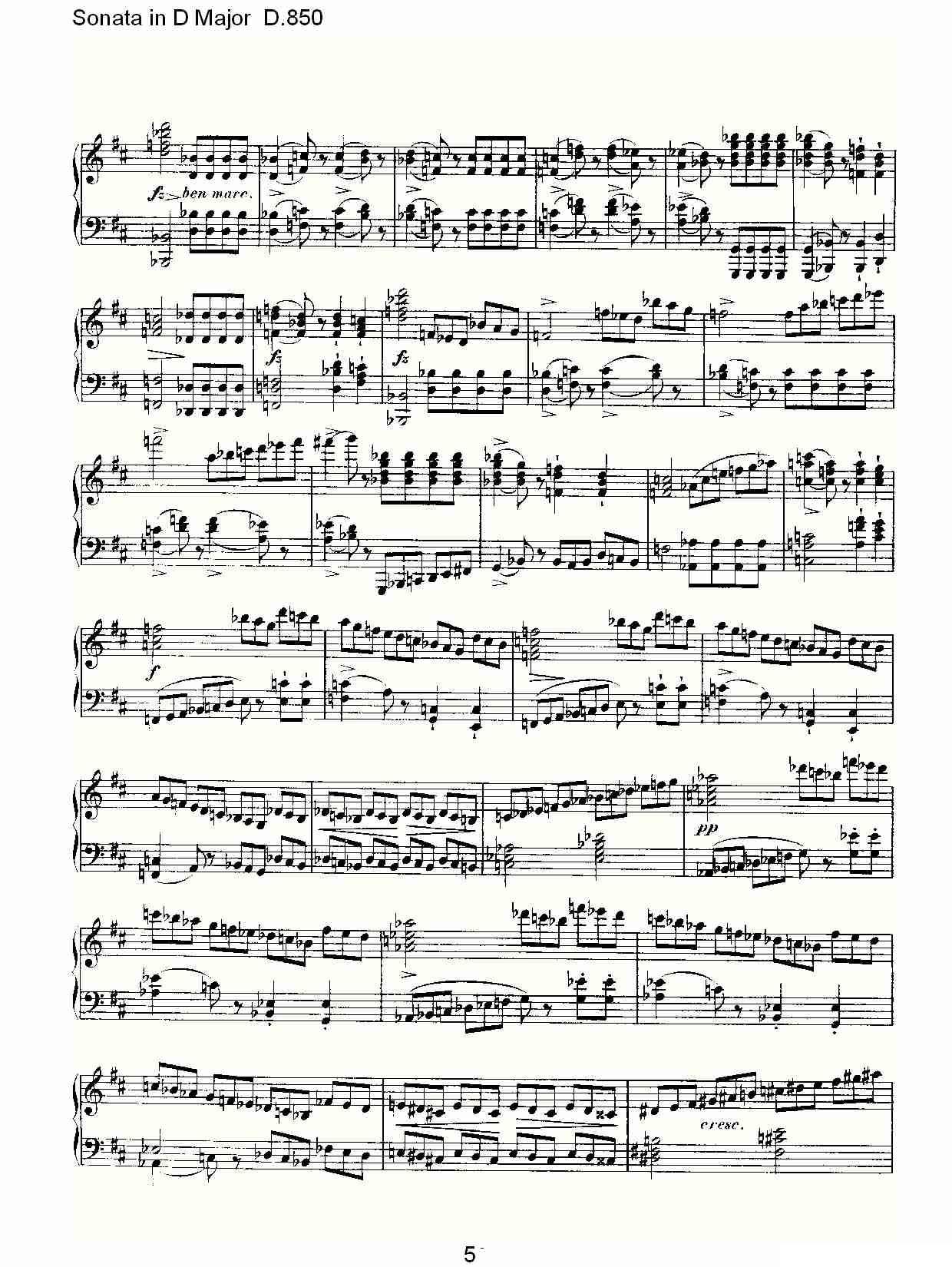 Sonata in D Major D.850（D大调奏鸣曲 D.850）钢琴曲谱（图5）