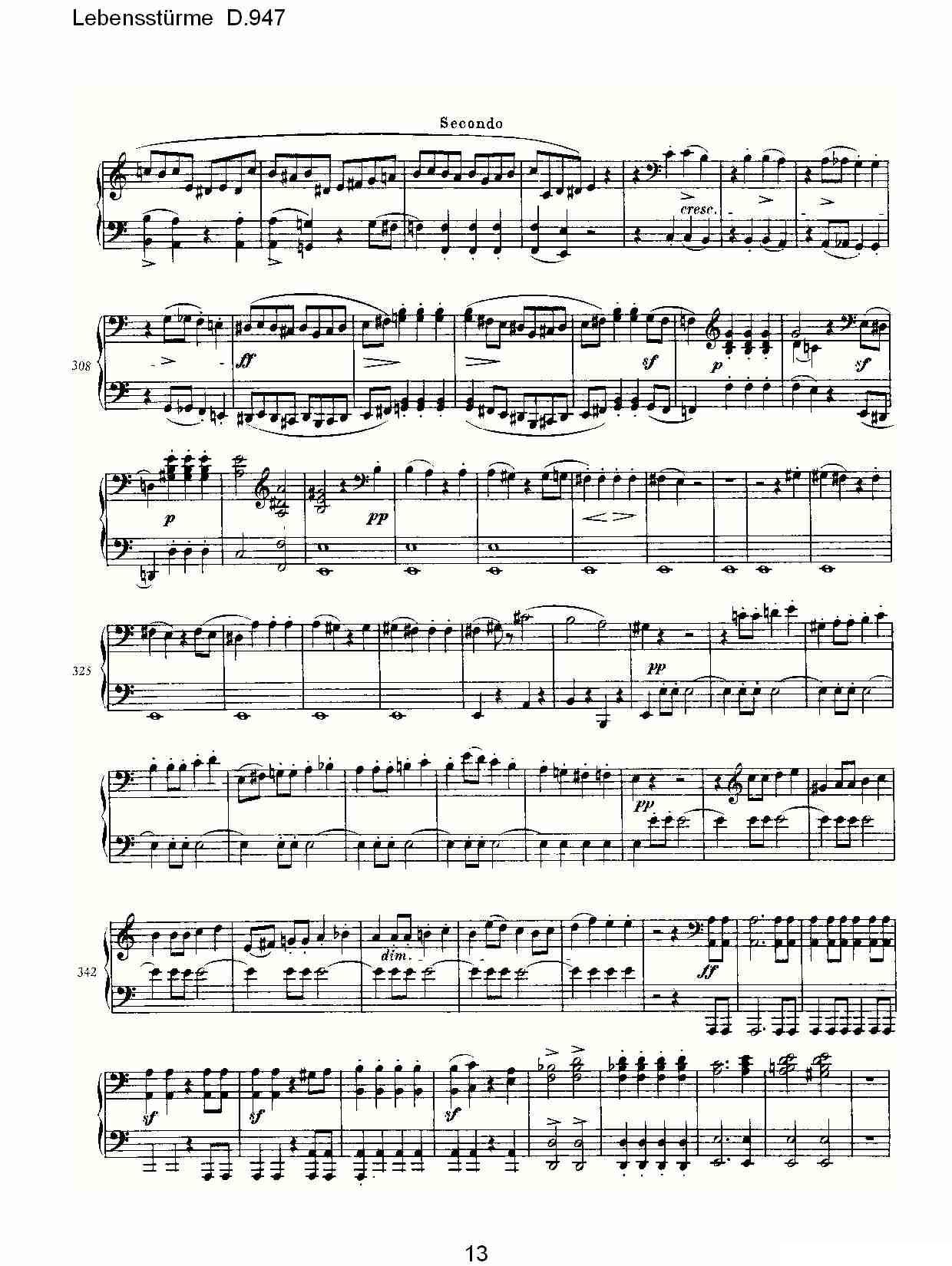 Lebensstürme D.947钢琴曲谱（图13）