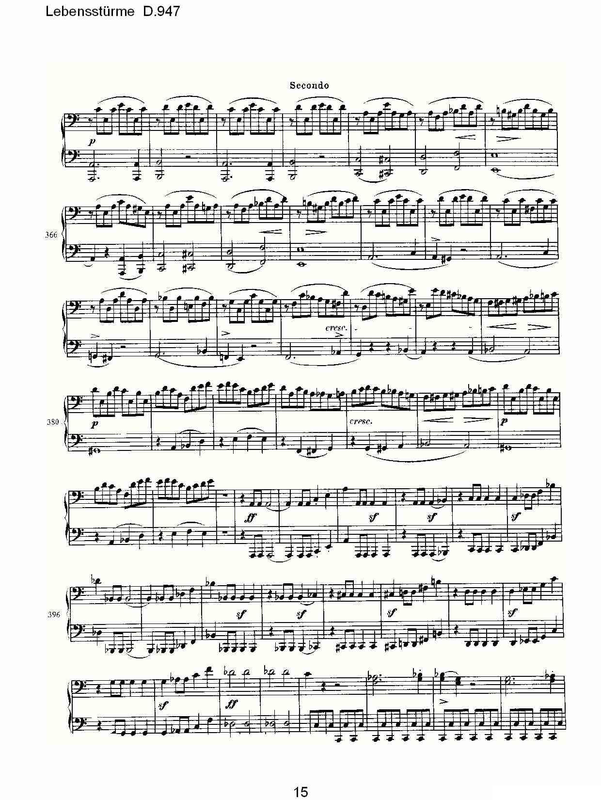 Lebensstürme D.947钢琴曲谱（图15）