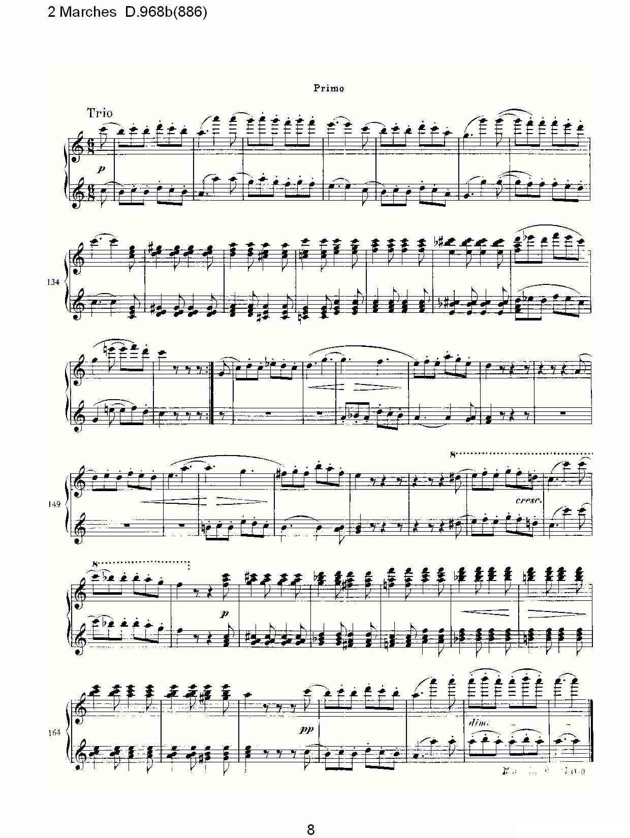 2 Marches D.968b（886 [2进行曲 D.968]）钢琴曲谱（图8）