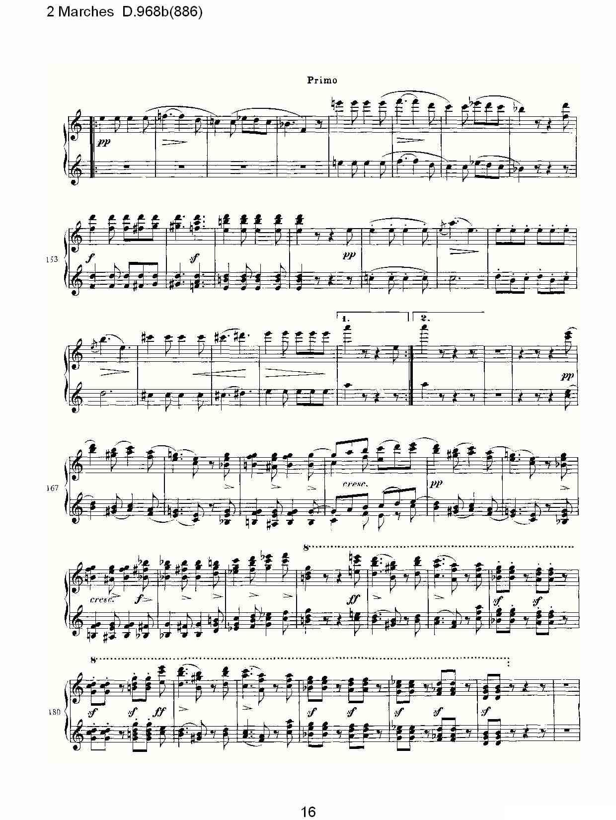 2 Marches D.968b（886 [2进行曲 D.968]）钢琴曲谱（图16）