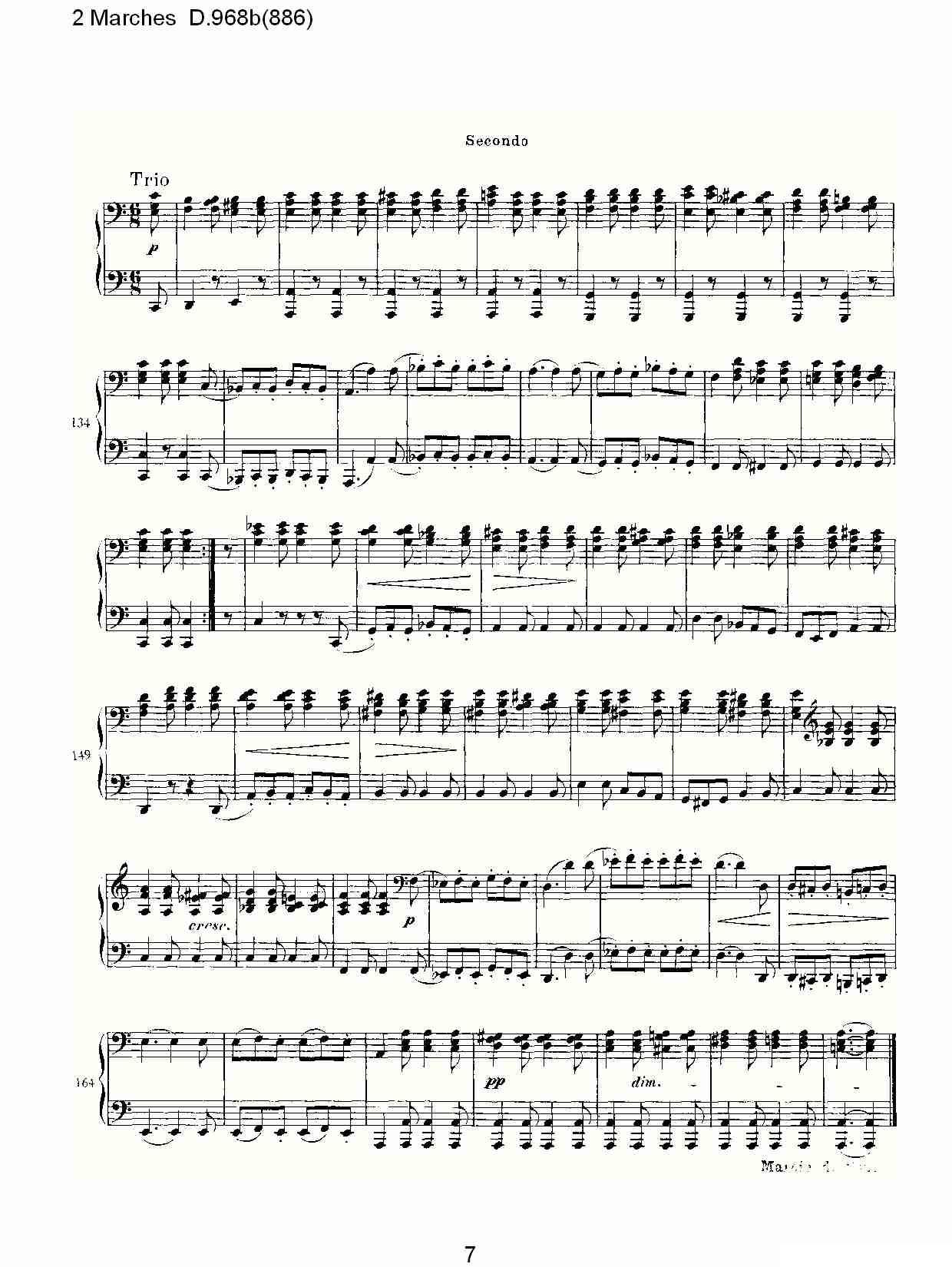 2 Marches D.968b（886 [2进行曲 D.968]）钢琴曲谱（图7）
