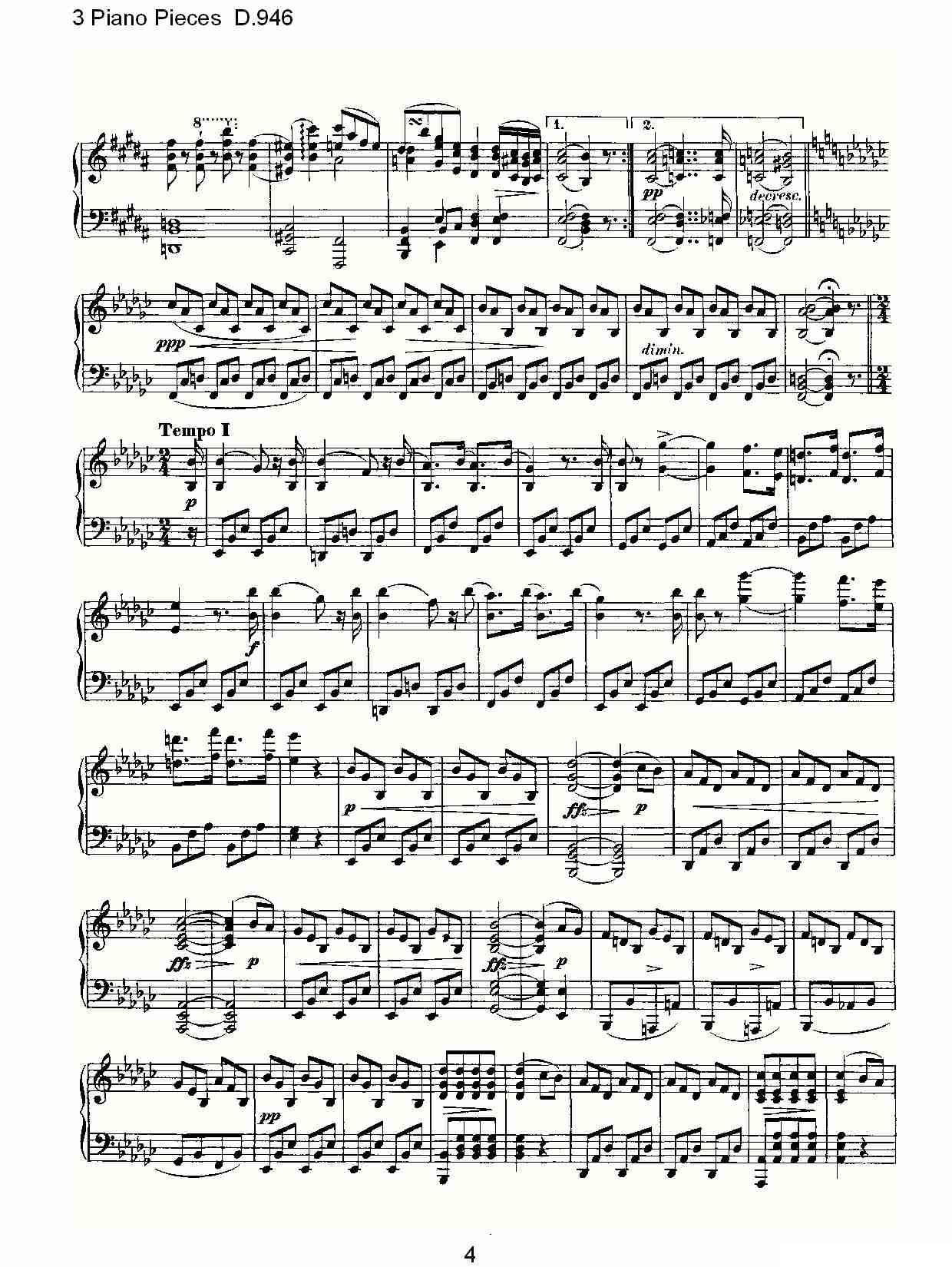 3 Piano Pieces D.946（钢琴三联奏D.946）钢琴曲谱（图4）