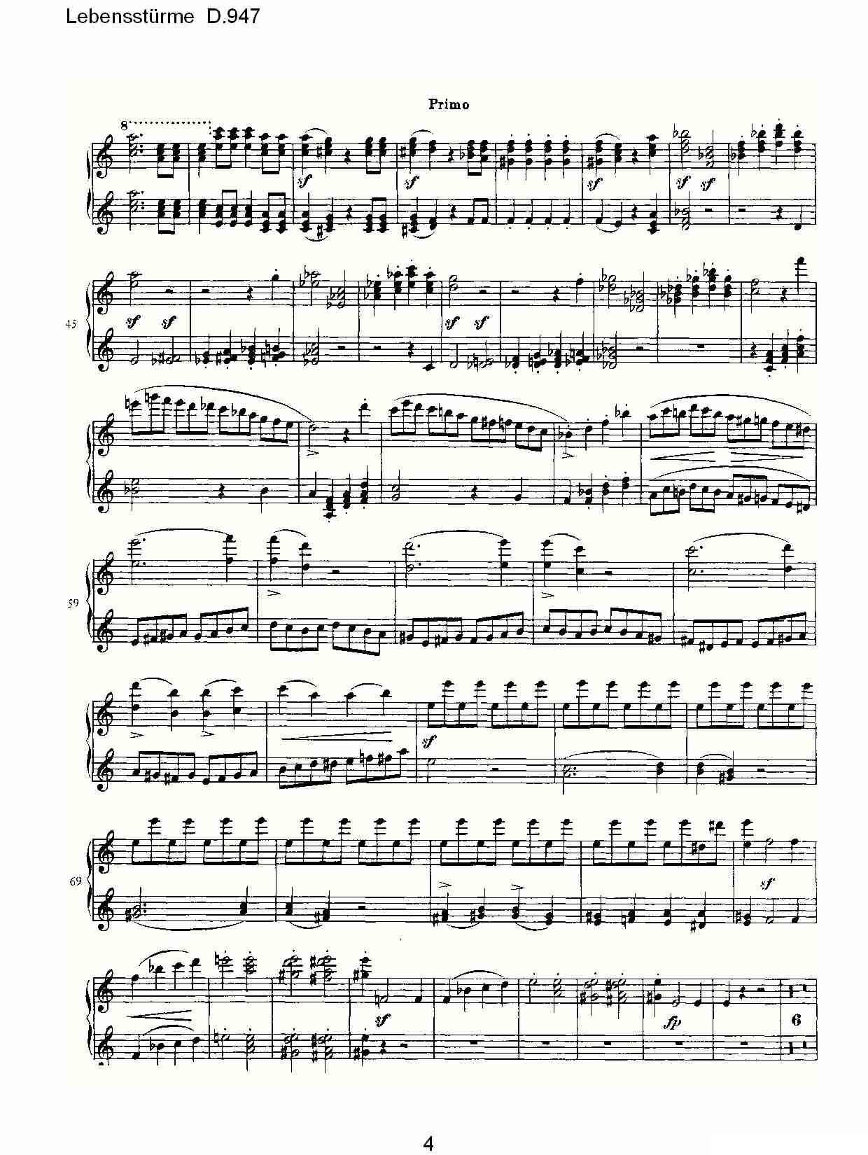 Lebensstürme D.947钢琴曲谱（图4）