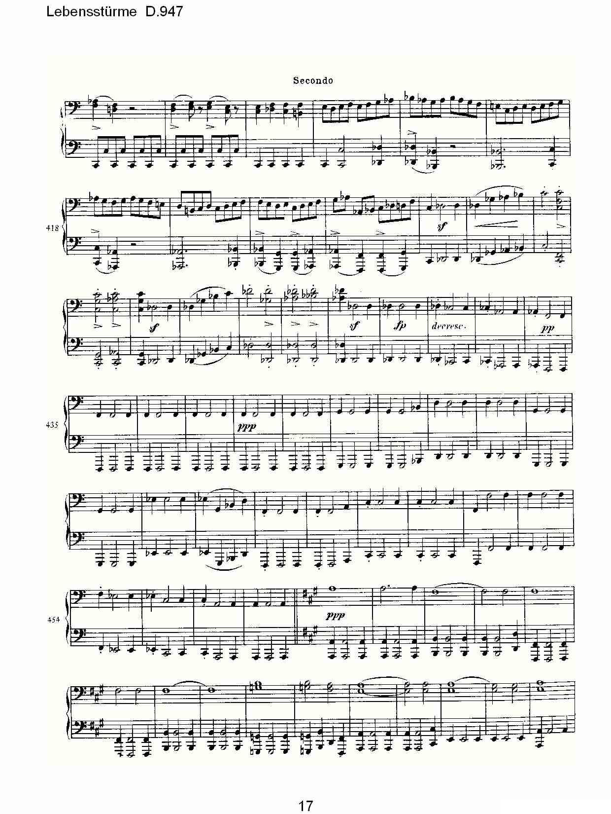 Lebensstürme D.947钢琴曲谱（图17）