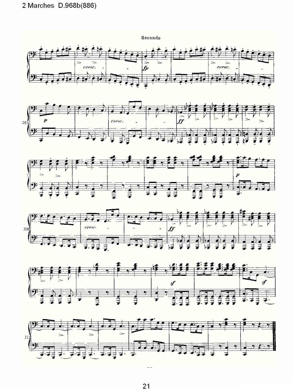2 Marches D.968b（886 [2进行曲 D.968]）钢琴曲谱（图21）