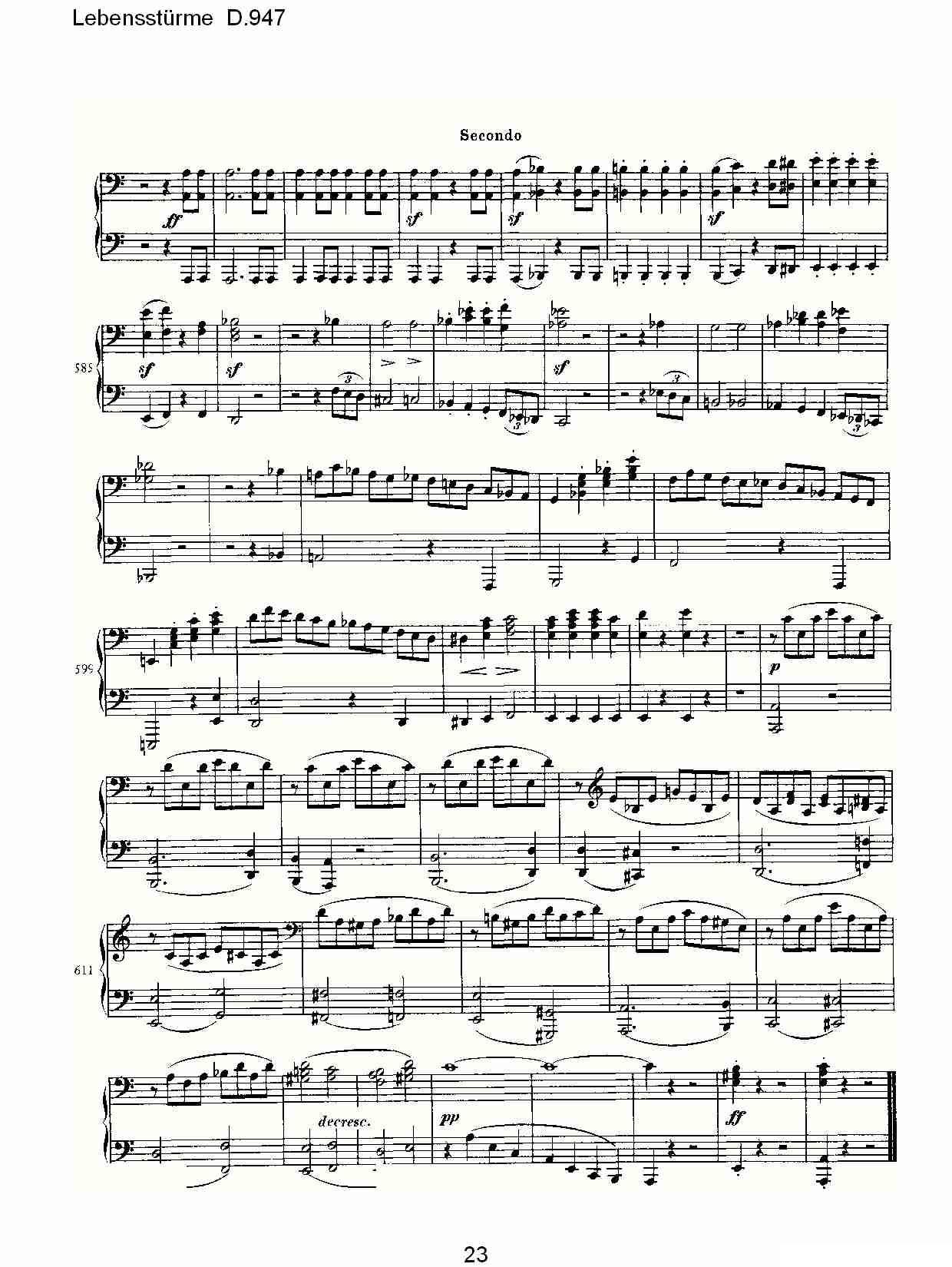 Lebensstürme D.947钢琴曲谱（图23）