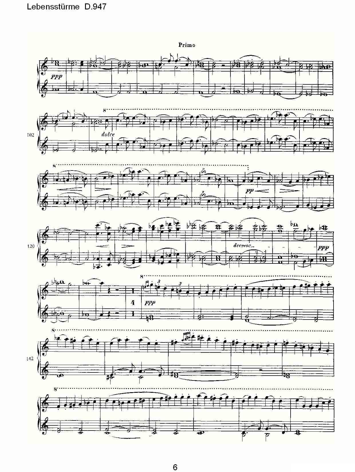 Lebensstürme D.947钢琴曲谱（图6）