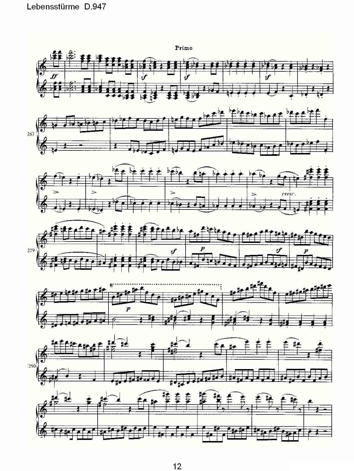 Lebensstürme D.947钢琴曲谱（图12）