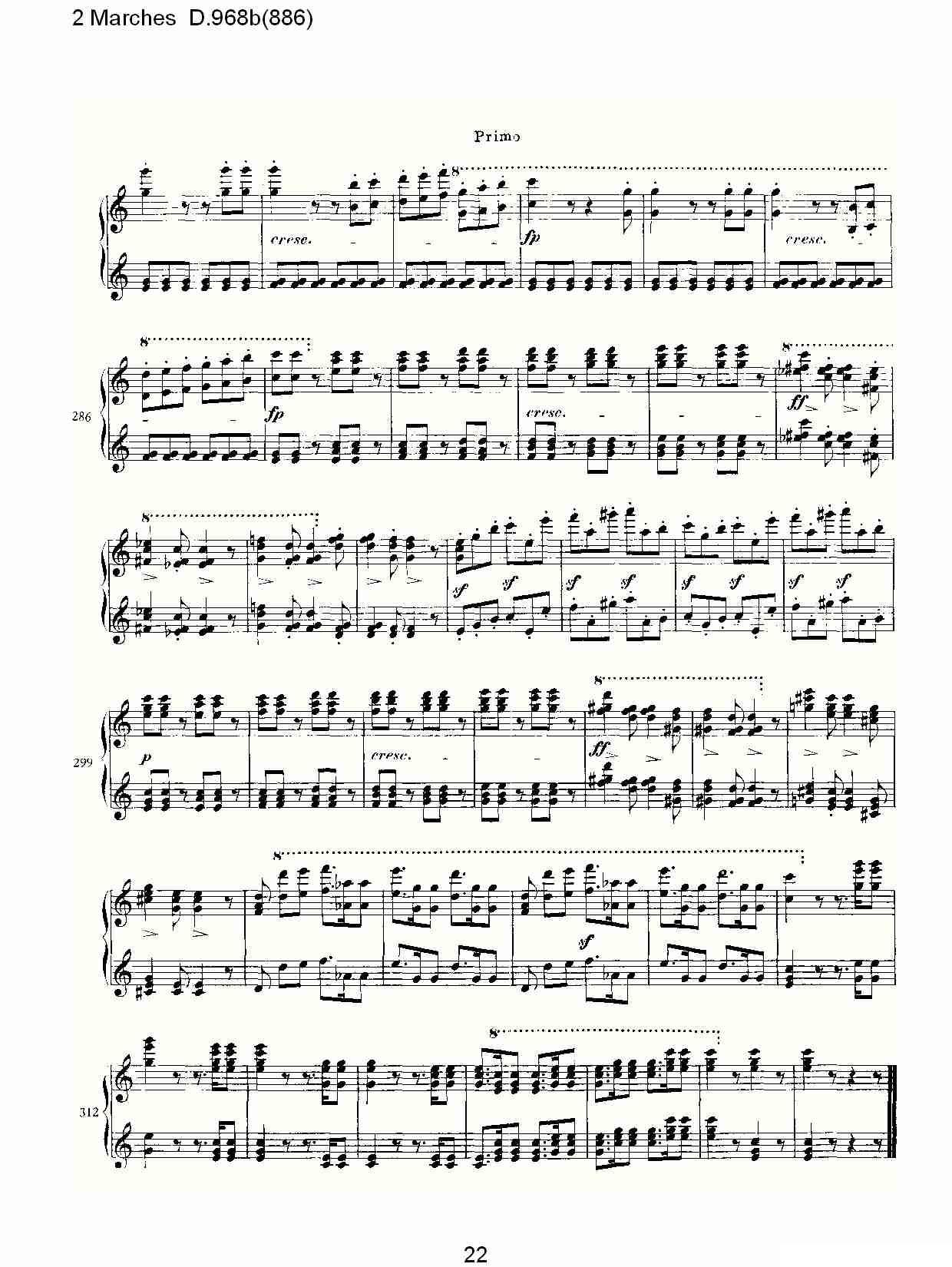 2 Marches D.968b（886 [2进行曲 D.968]）钢琴曲谱（图22）