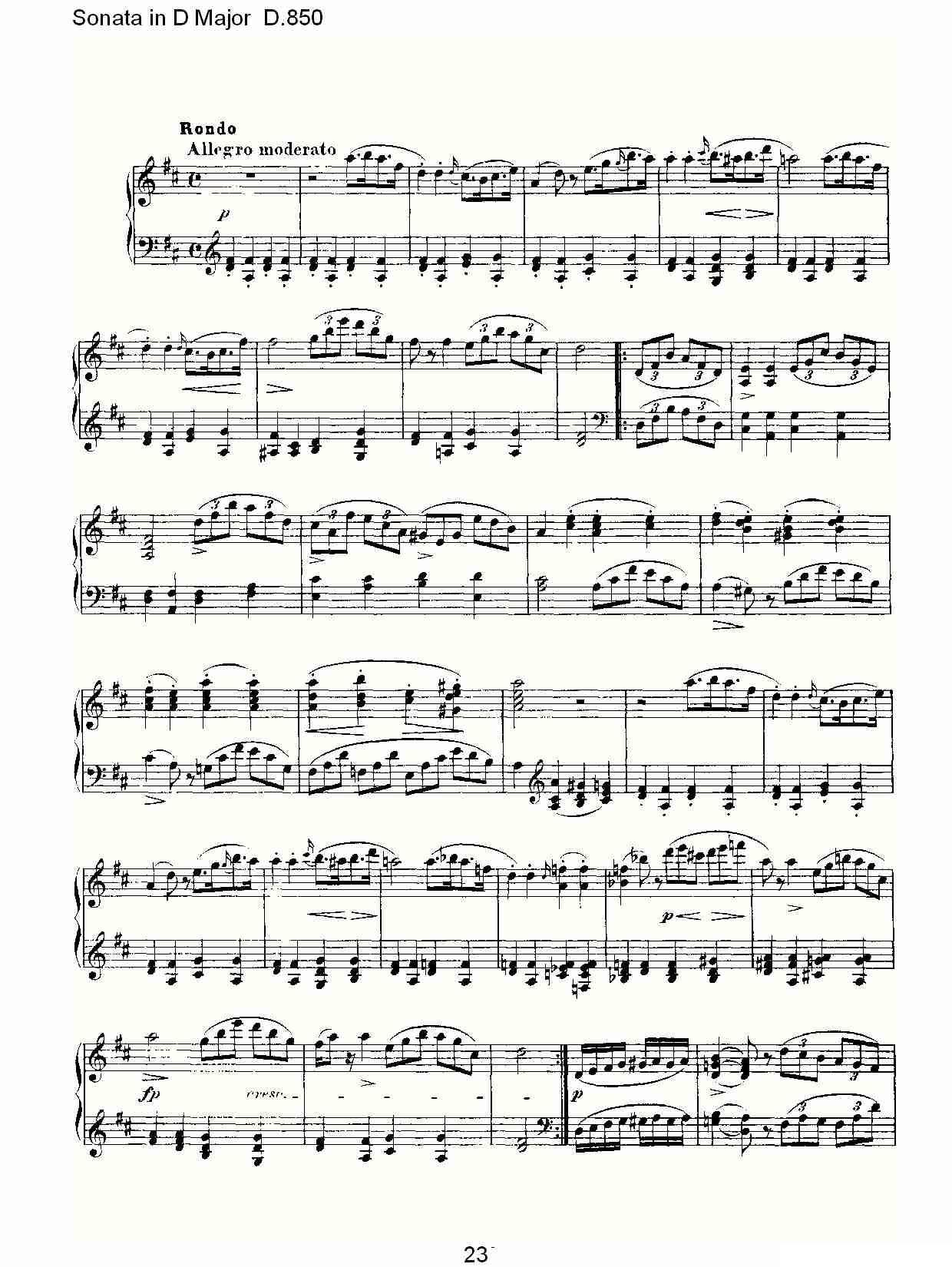 Sonata in D Major D.850（D大调奏鸣曲 D.850）钢琴曲谱（图23）