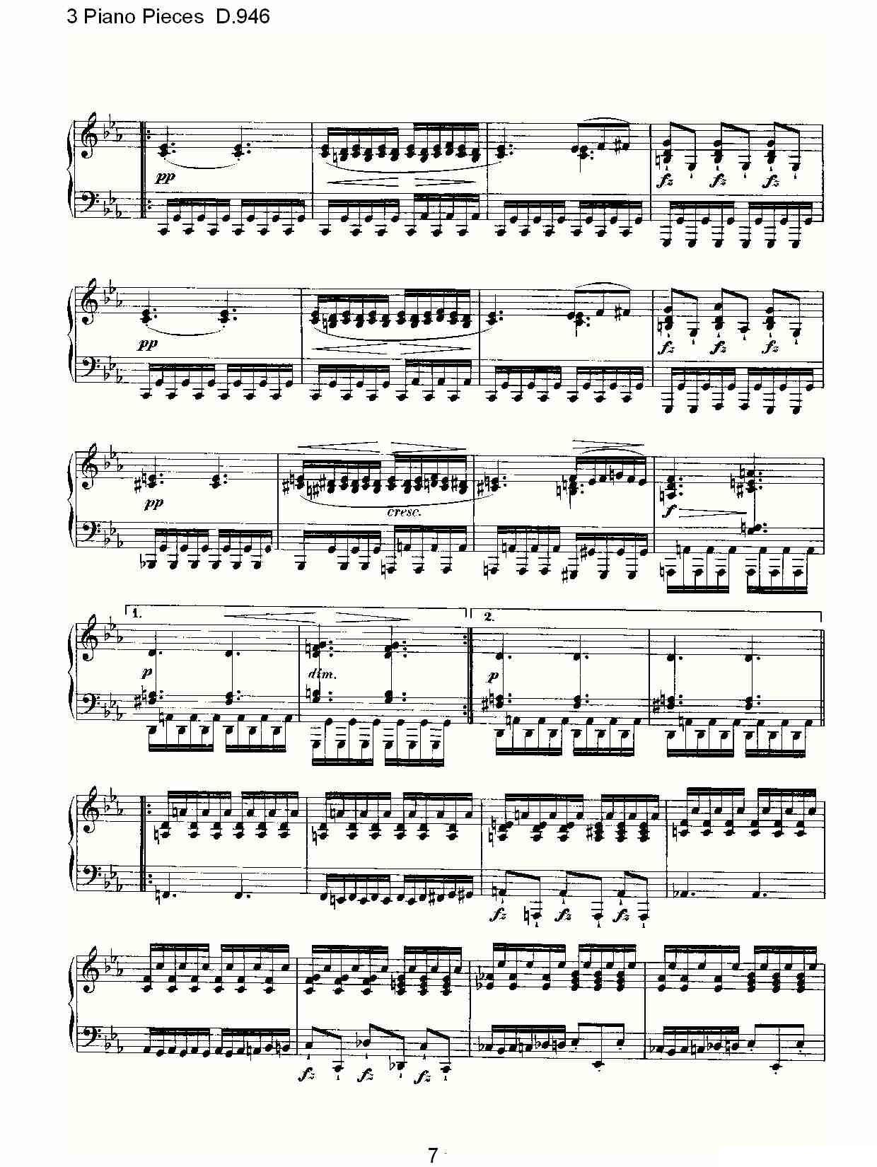 3 Piano Pieces D.946（钢琴三联奏D.946）钢琴曲谱（图7）