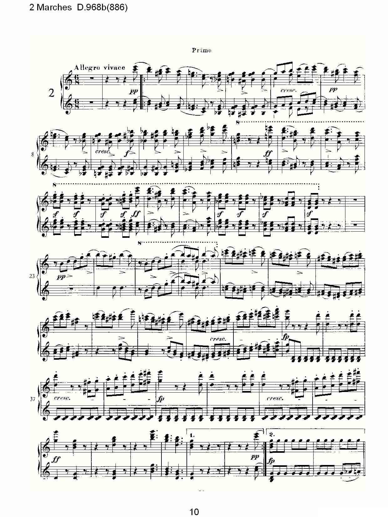 2 Marches D.968b（886 [2进行曲 D.968]）钢琴曲谱（图10）