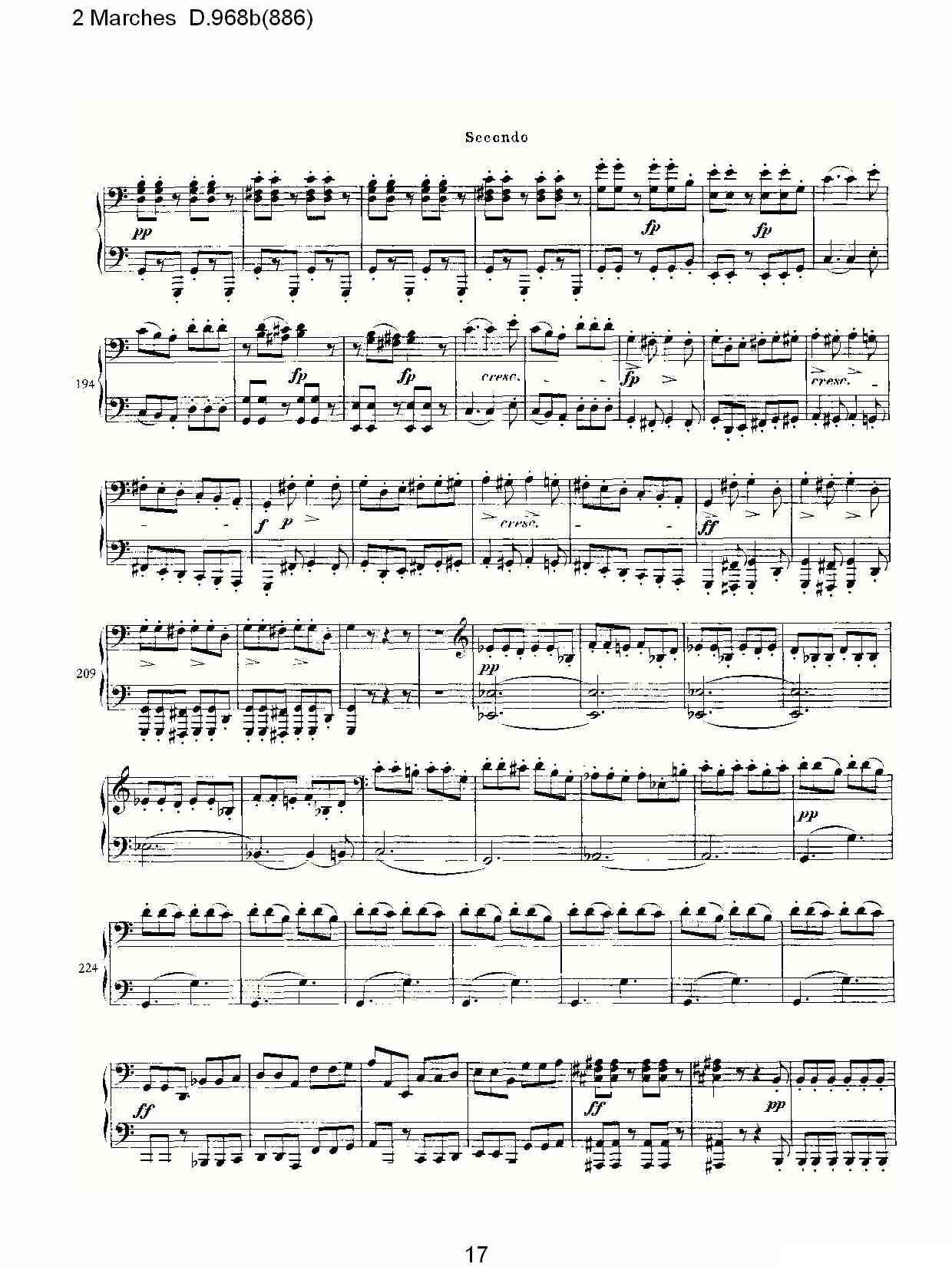 2 Marches D.968b（886 [2进行曲 D.968]）钢琴曲谱（图17）