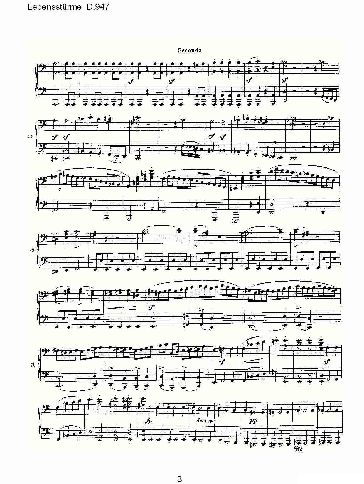Lebensstürme D.947钢琴曲谱（图3）