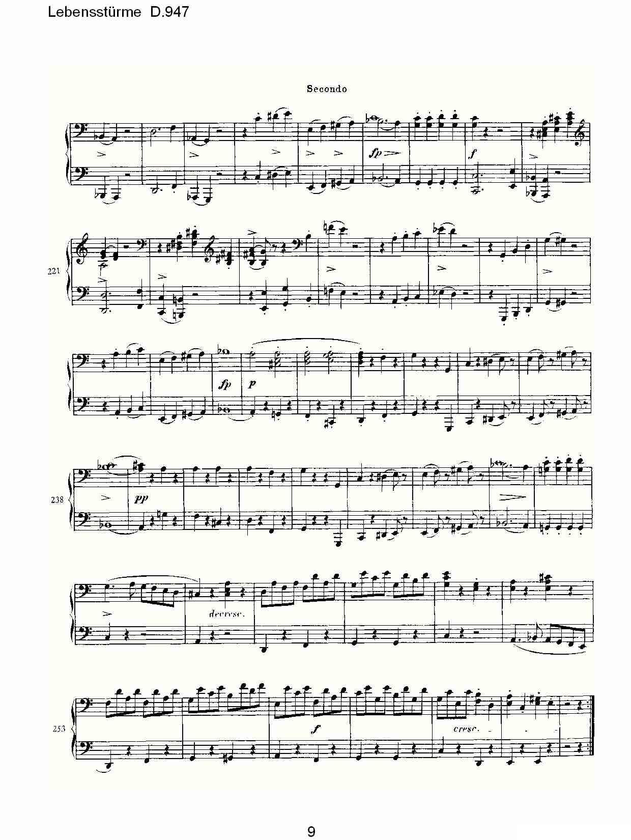 Lebensstürme D.947钢琴曲谱（图9）