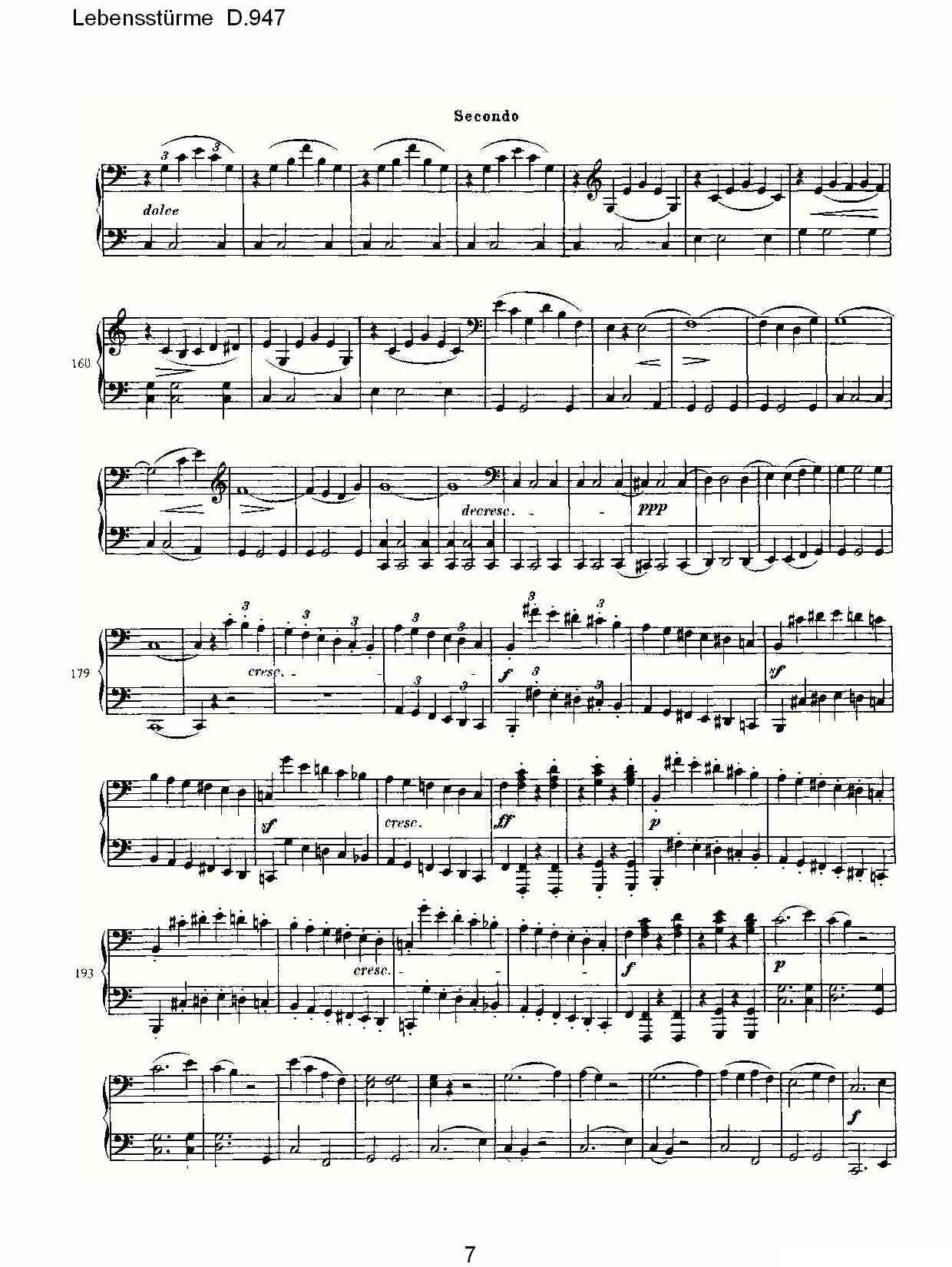 Lebensstürme D.947钢琴曲谱（图7）