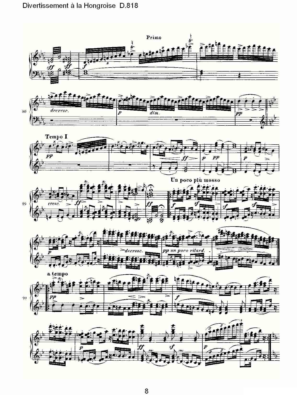 Divertissement à la Hongroise D.818钢琴曲谱（图8）