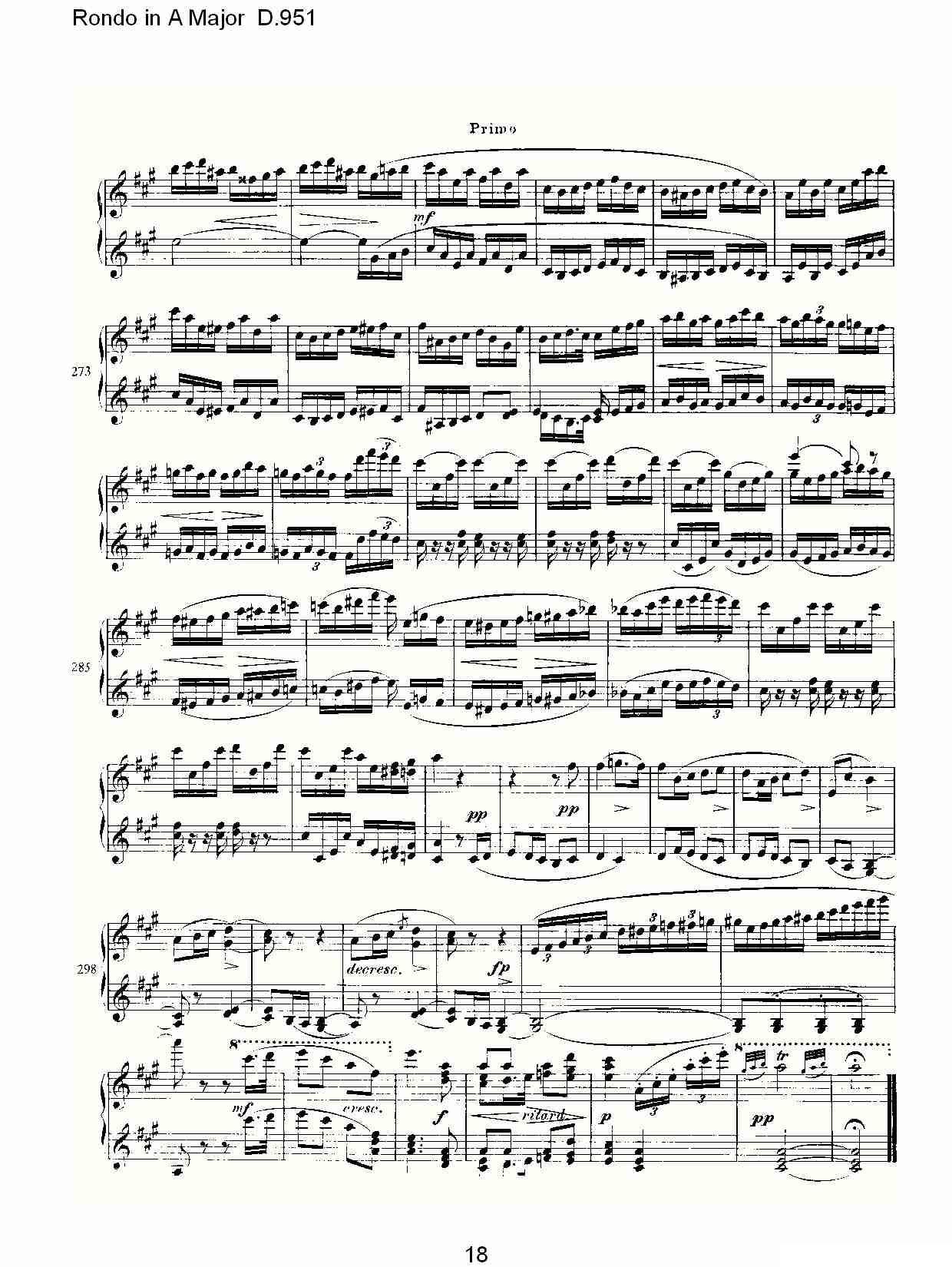 Rondo in A Major D.951（Ａ大调回旋曲D.951）钢琴曲谱（图18）